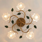 5/9 Lights Crystal LED Semi Flush Ceiling Light for Indoor