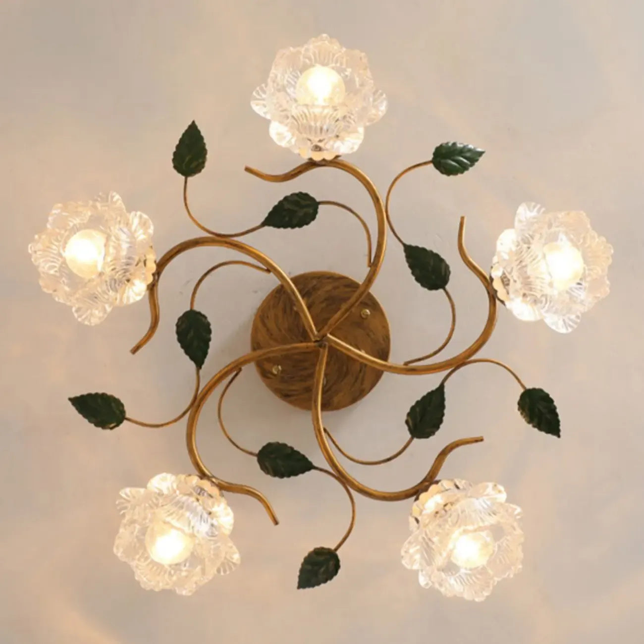 5/9 Lights Crystal LED Semi Flush Ceiling Light for Indoor