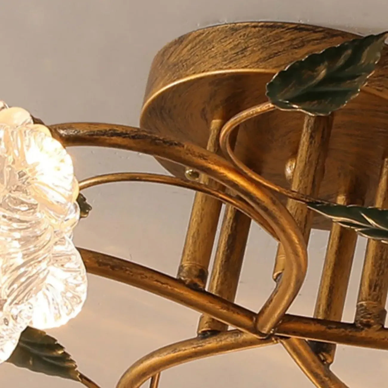 5/9 Lights Crystal LED Semi Flush Ceiling Light for Indoor