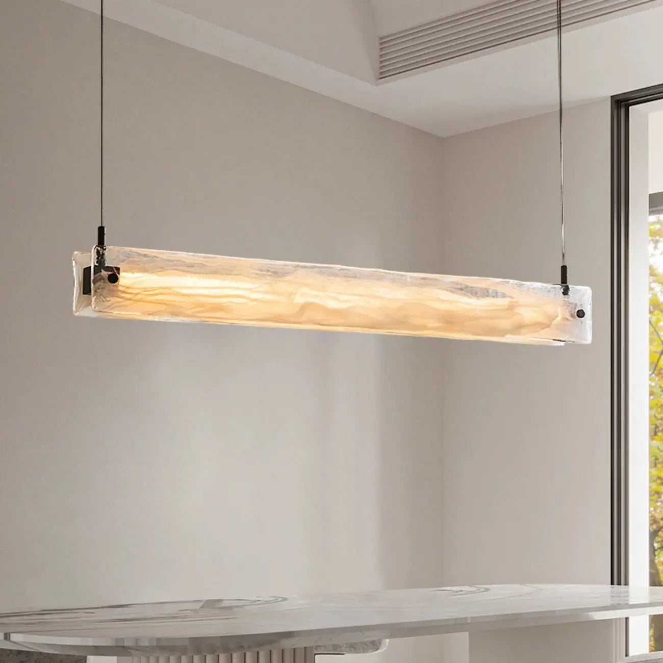 Stylish Glass Island Pendant Light Dimmable LED for Kitchen