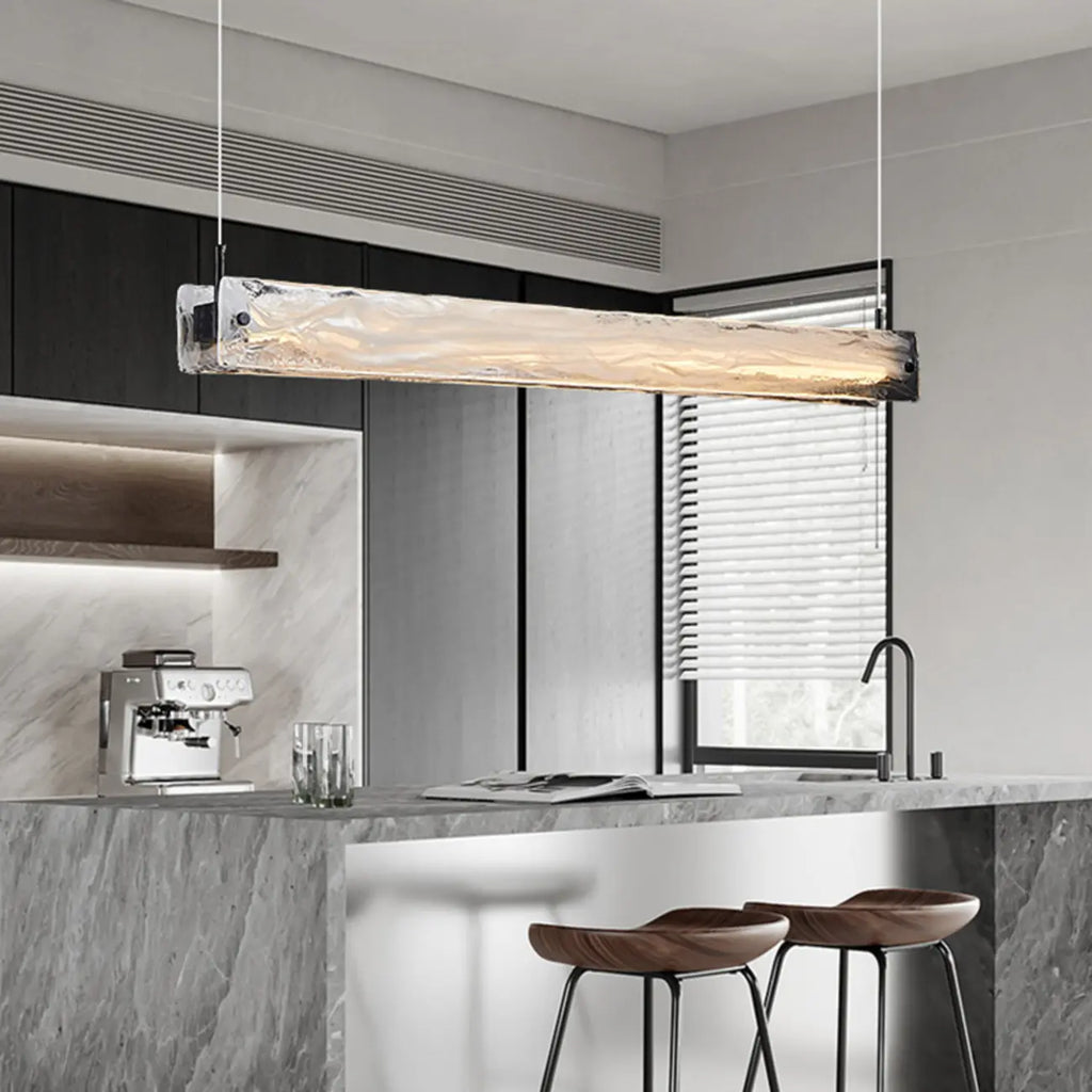 Stylish Glass Island Pendant Light Dimmable LED for Kitchen