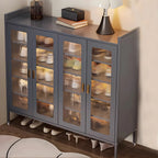 Elegant Grey Metal Code Lock Shoe Cabinet for Hallway