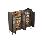 Elegant Grey Metal Code Lock Shoe Cabinet for Hallway
