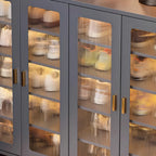 Elegant Grey Metal Code Lock Shoe Cabinet for Hallway