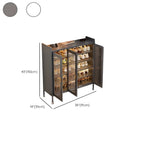 Elegant Grey Metal Code Lock Shoe Cabinet for Hallway