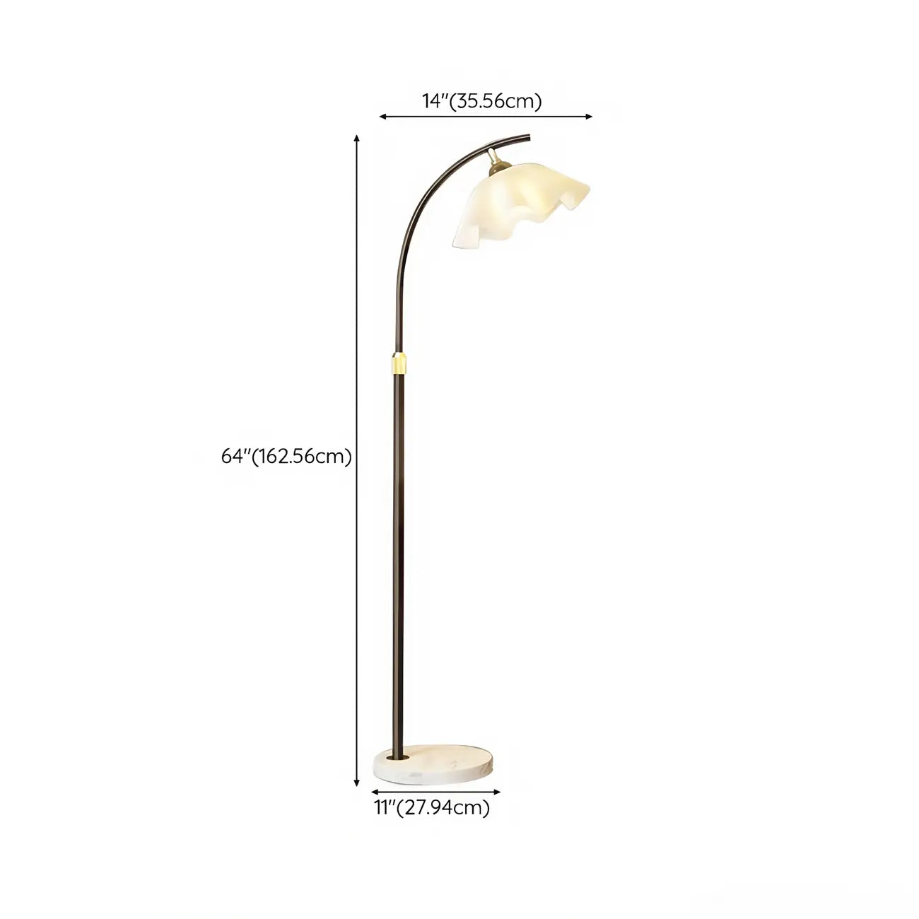 Modern Acrylic Flower Adjustable Black Floor Lamp