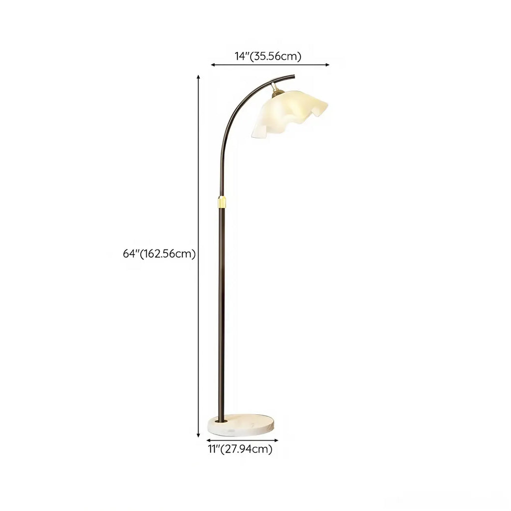 Modern Acrylic Flower Adjustable Black Floor Lamp