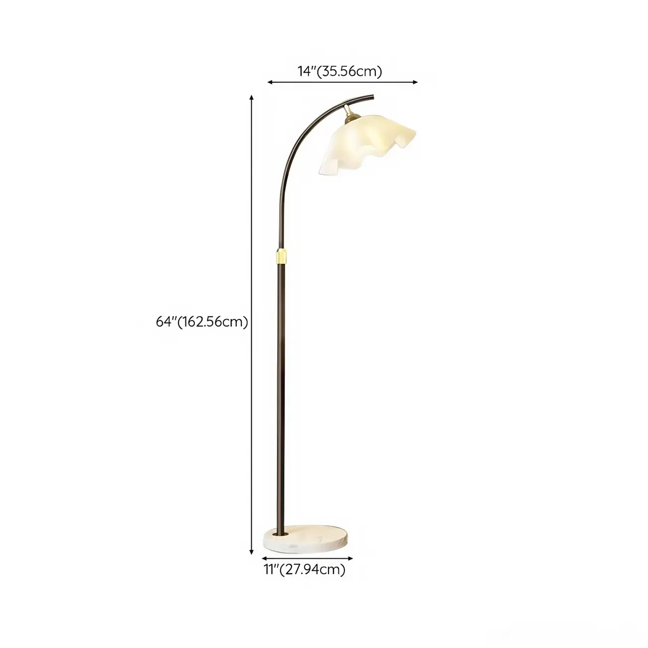 Modern Acrylic Flower Adjustable Black Floor Lamp