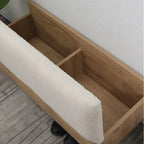 Nordic Wood Lift-Top Cushioned Shoe Storage Bench