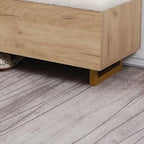 Nordic Wood Lift-Top Cushioned Shoe Storage Bench