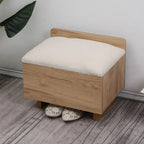Nordic Wood Lift-Top Cushioned Shoe Storage Bench