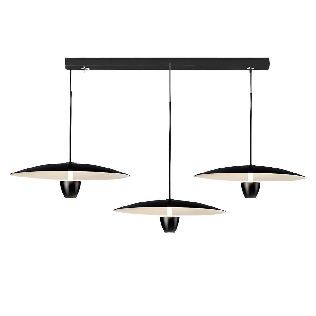 Modern Black Metal LED Island Pendant Light for Kitchen Area