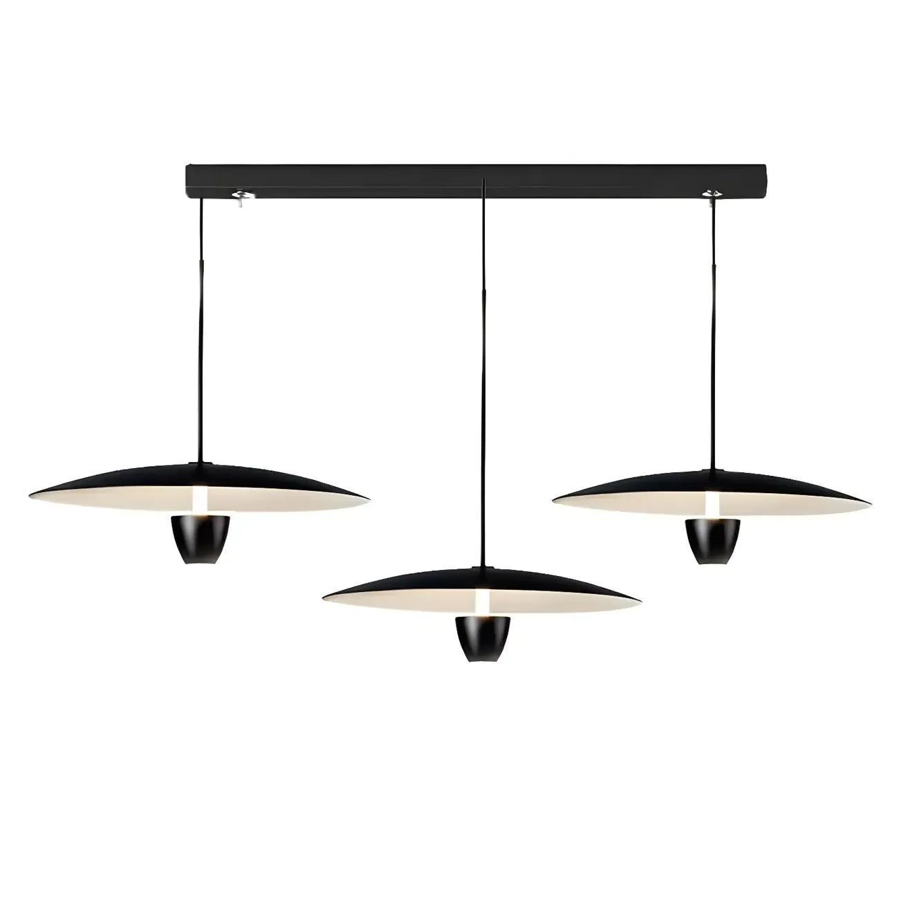 Modern Black Metal LED Island Pendant Light for Kitchen Area