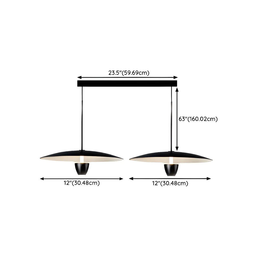 Modern Black Metal LED Island Pendant Light for Kitchen Area