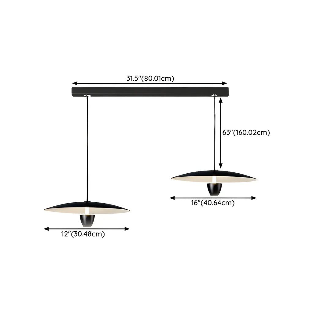 Modern Black Metal LED Island Pendant Light for Kitchen Area