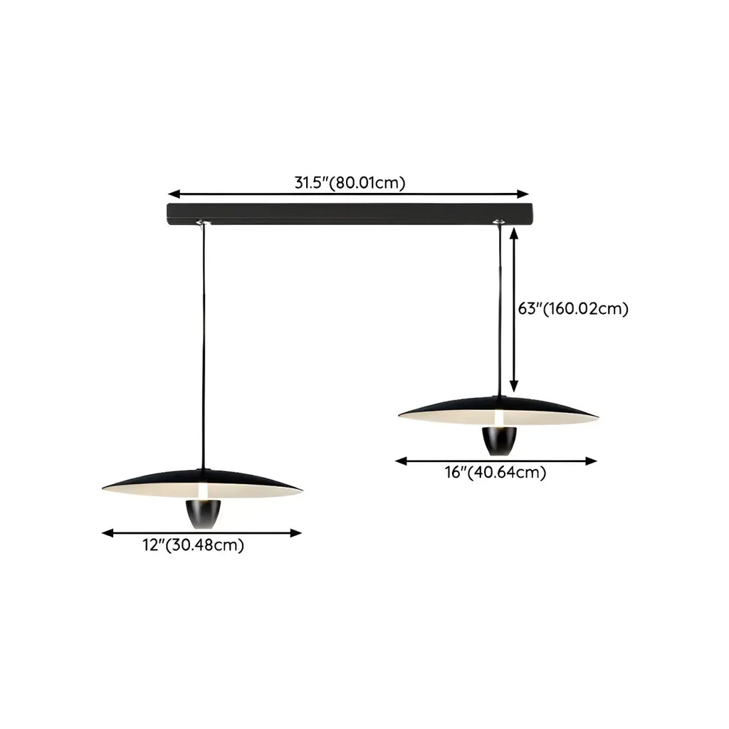 Modern Black Metal LED Island Pendant Light for Kitchen Area