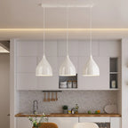 3-Light Modern Metal White Cone Island Pendant Light for Kitchen
