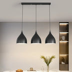 3-Light Modern Metal White Cone Island Pendant Light for Kitchen