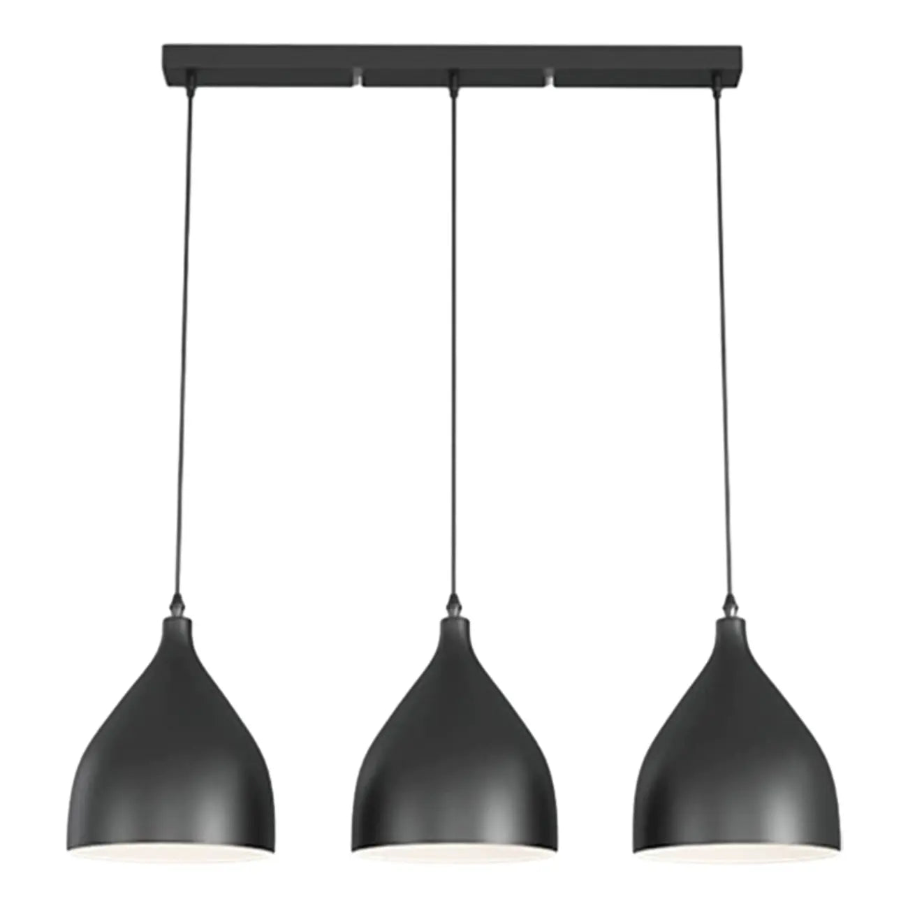 3-Light Modern Metal White Cone Island Pendant Light for Kitchen