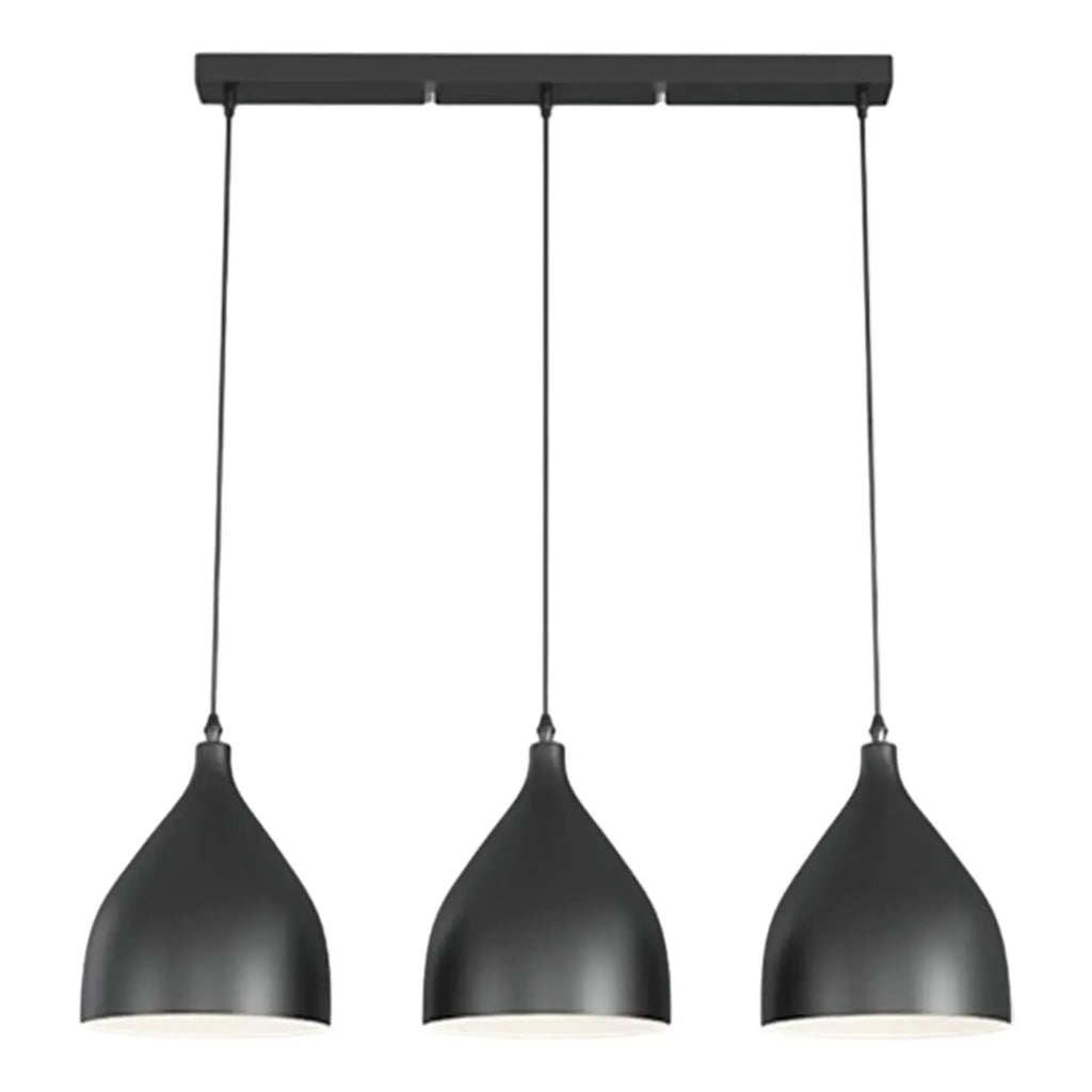 3-Light Modern Metal White Cone Island Pendant Light for Kitchen