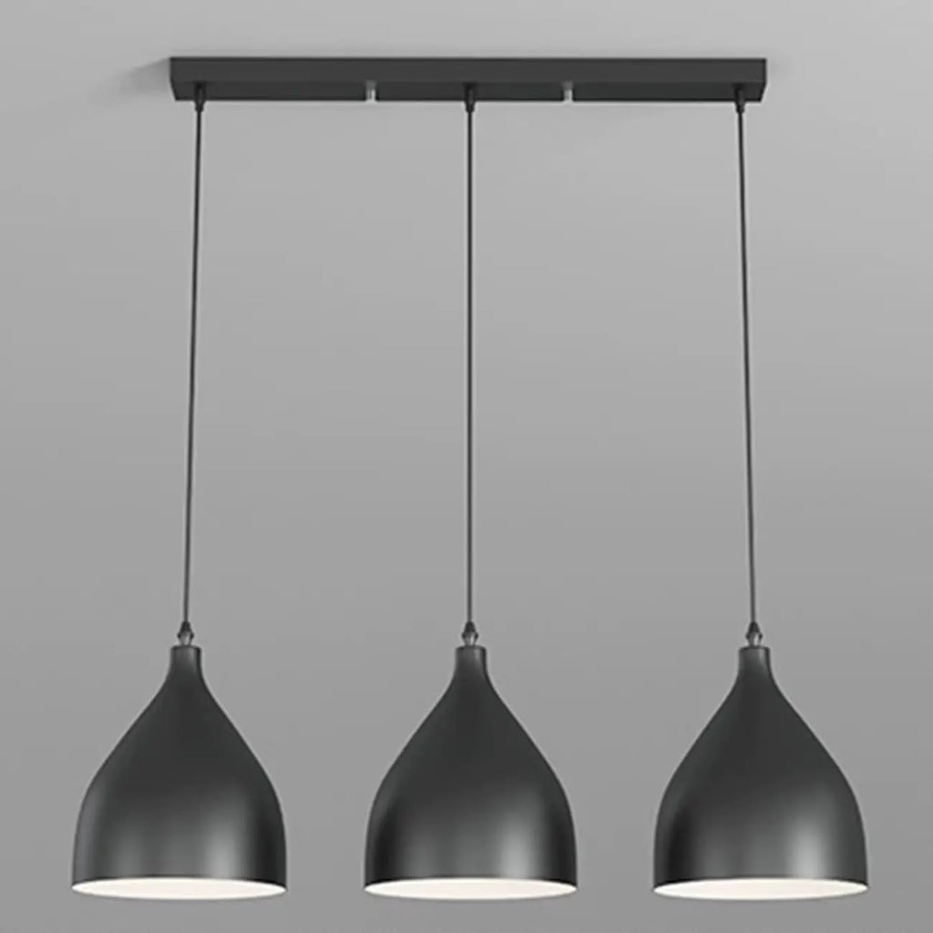 3-Light Modern Metal White Cone Island Pendant Light for Kitchen