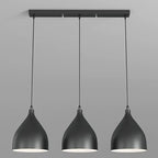 3-Light Modern Metal White Cone Island Pendant Light for Kitchen