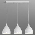 3-Light Modern Metal White Cone Island Pendant Light for Kitchen