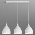 3-Light Modern Metal White Cone Island Pendant Light for Kitchen