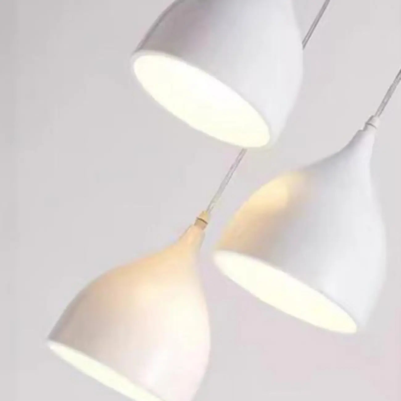 3-Light Modern Metal White Cone Island Pendant Light for Kitchen