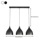 3-Light Modern Metal White Cone Island Pendant Light for Kitchen