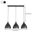 3-Light Modern Metal White Cone Island Pendant Light for Kitchen
