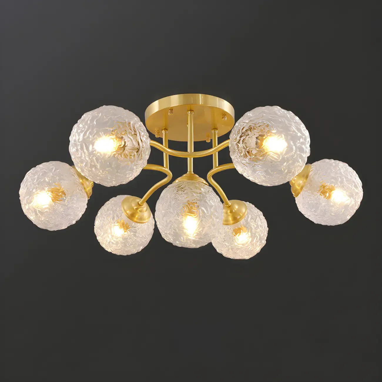 Charming 5/7 Lights Glass Semi Flush Ceiling Light for Bedroom