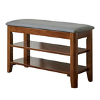 Entryway Walnut Wooden Adjustable Shoe Storage Bench