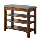 Entryway Walnut Wooden Adjustable Shoe Storage Bench