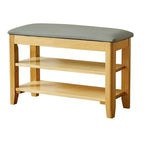 Entryway Walnut Wooden Adjustable Shoe Storage Bench