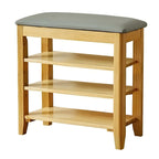 Entryway Walnut Wooden Adjustable Shoe Storage Bench