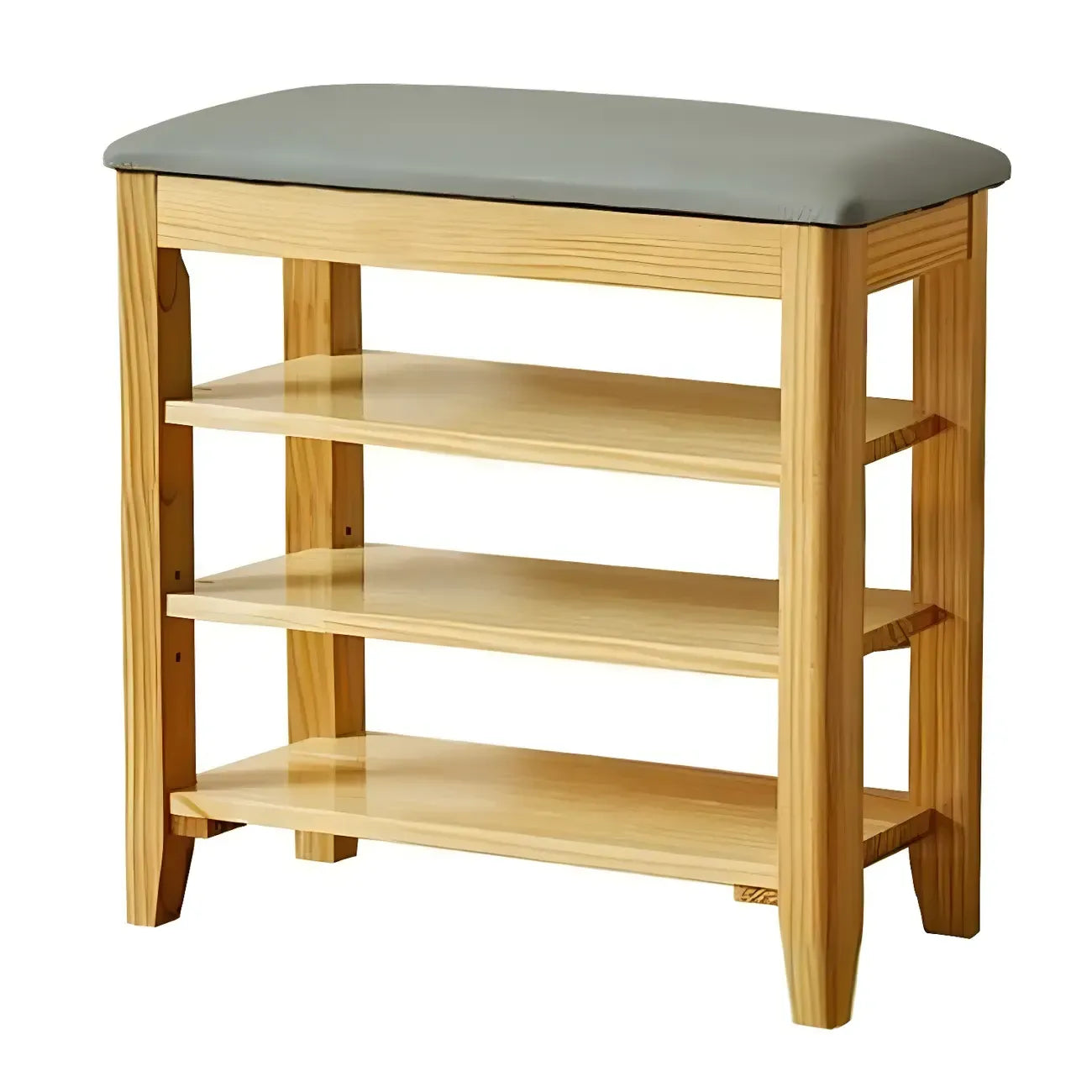 Entryway Walnut Wooden Adjustable Shoe Storage Bench