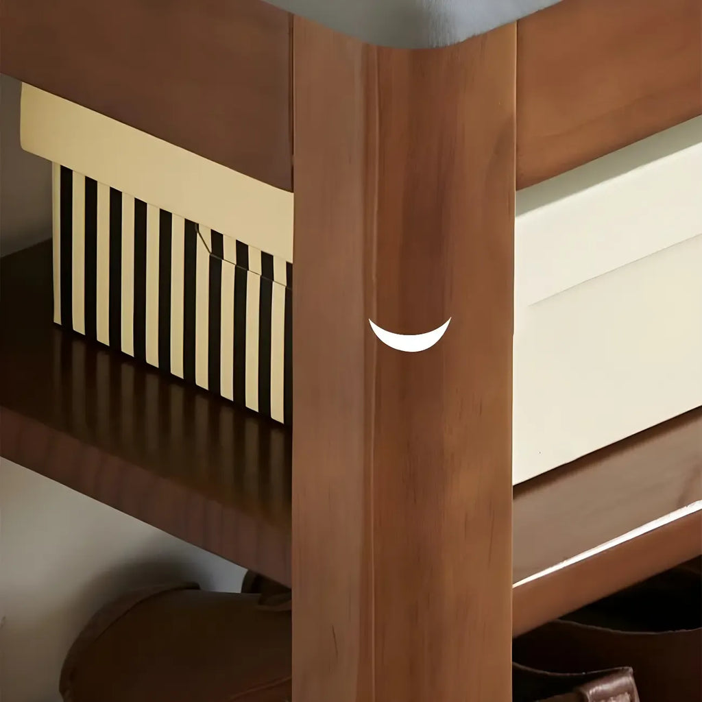 Entryway Walnut Wooden Adjustable Shoe Storage Bench