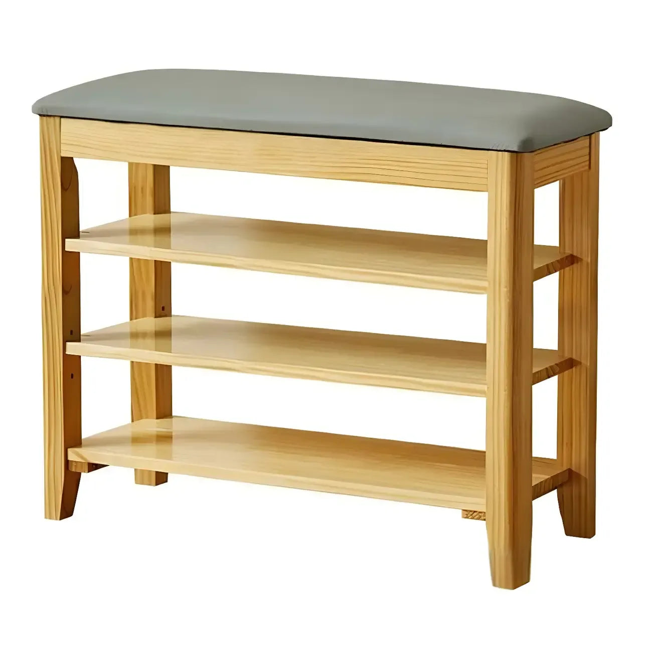 Entryway Walnut Wooden Adjustable Shoe Storage Bench