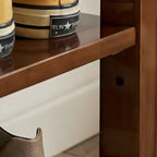Entryway Walnut Wooden Adjustable Shoe Storage Bench
