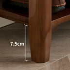Entryway Walnut Wooden Adjustable Shoe Storage Bench