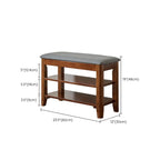 Entryway Walnut Wooden Adjustable Shoe Storage Bench