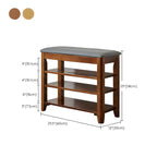 Entryway Walnut Wooden Adjustable Shoe Storage Bench
