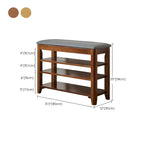 Entryway Walnut Wooden Adjustable Shoe Storage Bench
