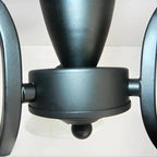 Vintage Black Glass 3-Light LED Semi Flush Ceiling Light