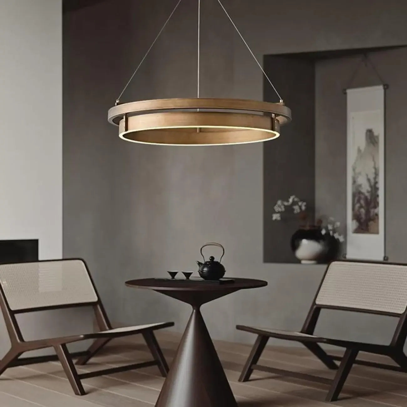 Modern Brass Elegant Ring Chandelier with Dimmable LED