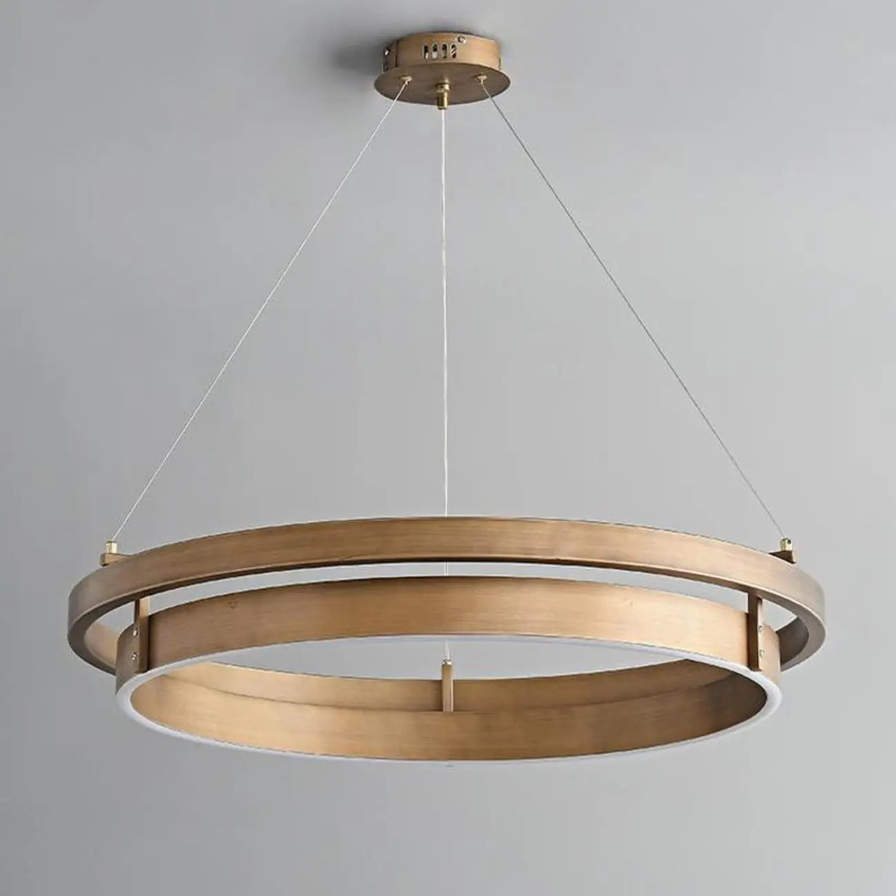Modern Brass Elegant Ring Chandelier with Dimmable LED
