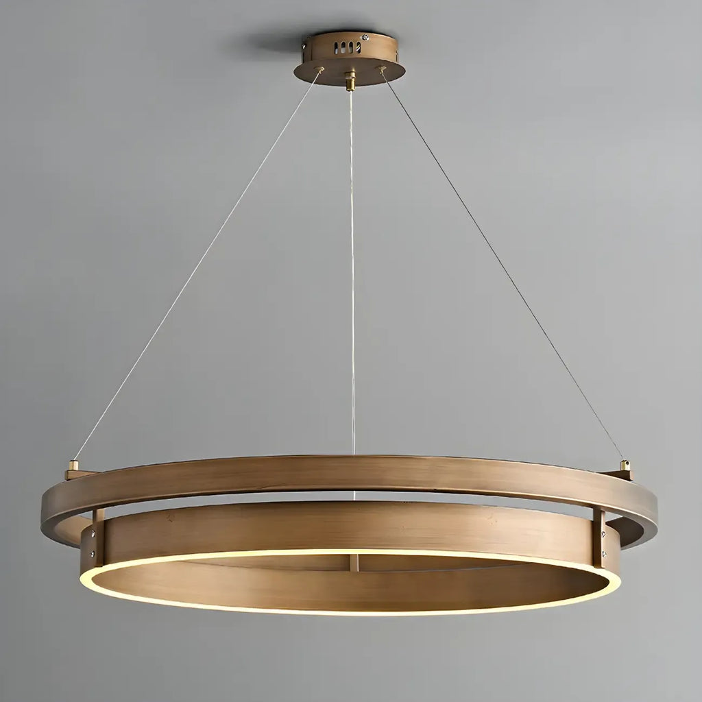 Modern Brass Elegant Ring Chandelier with Dimmable LED