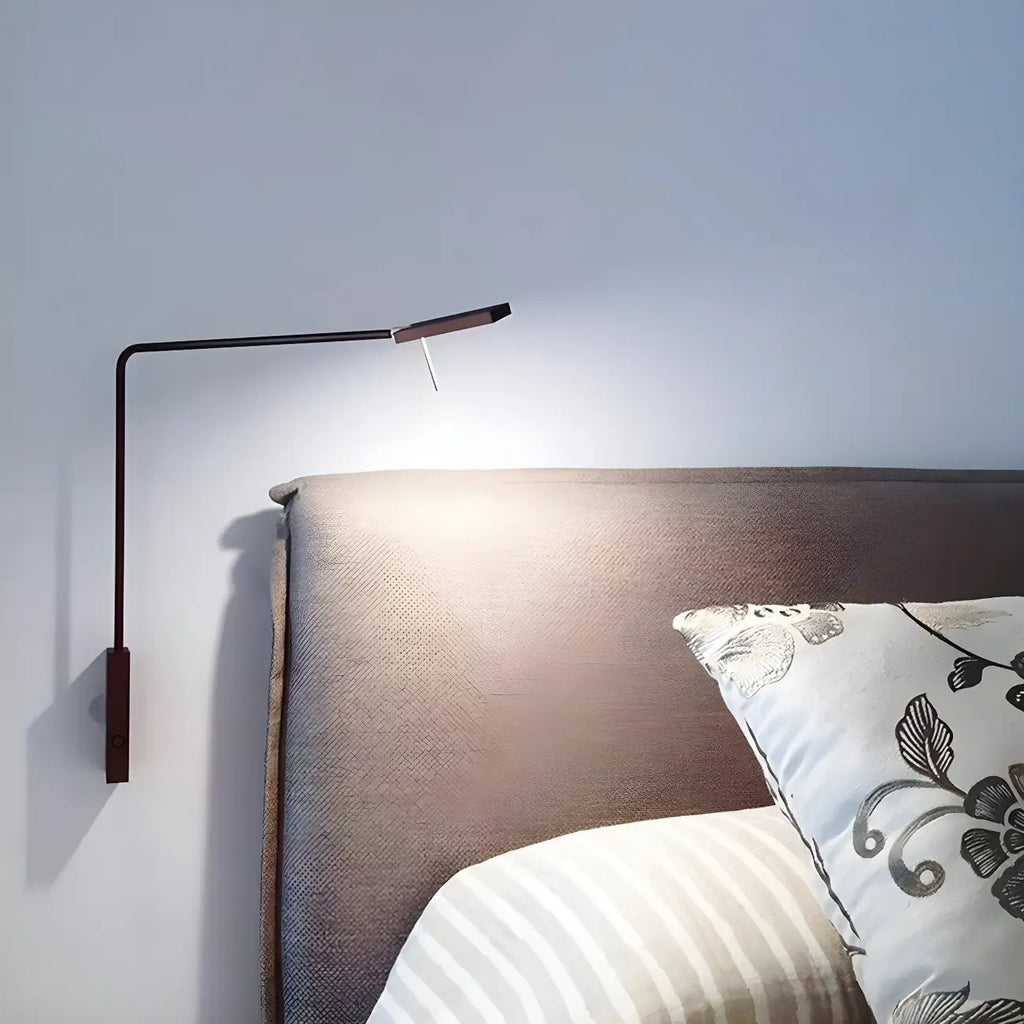 1-Light Black Metal Hardwired Small Swing Arm Wall Light