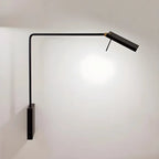 1-Light Black Metal Hardwired Small Swing Arm Wall Light